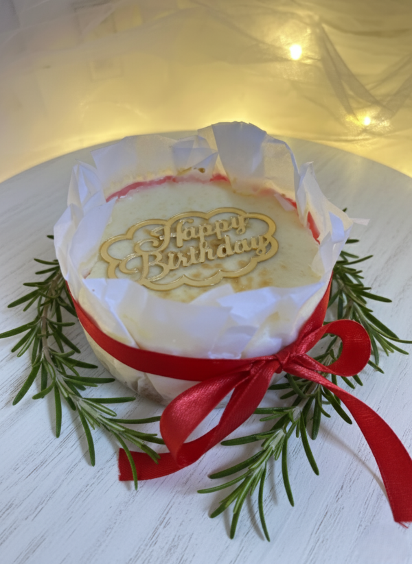 Creamy New York cheesecake close view with smooth baked surface